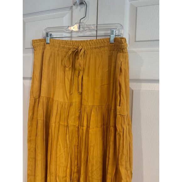 NEW Anthropologie Button Front Maxi Skirt Cottagecore Boho Festival - Picture 6 of 10